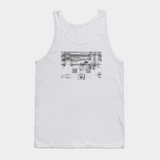 Automatic Bowling Mechanism Vintage Patent Hand Drawing Tank Top